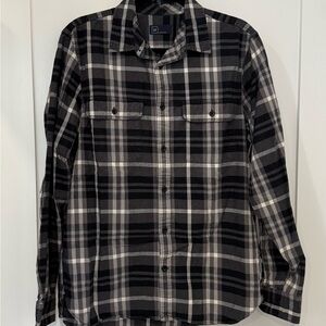 GAP Black and Gray Casual Button Down Shirt